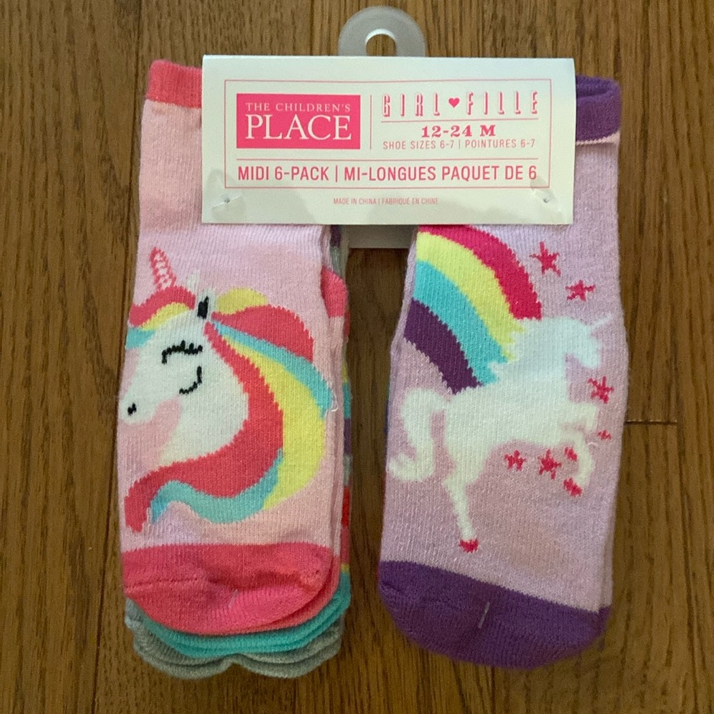 CHILDRENS PLACE UNICORN SOCKS